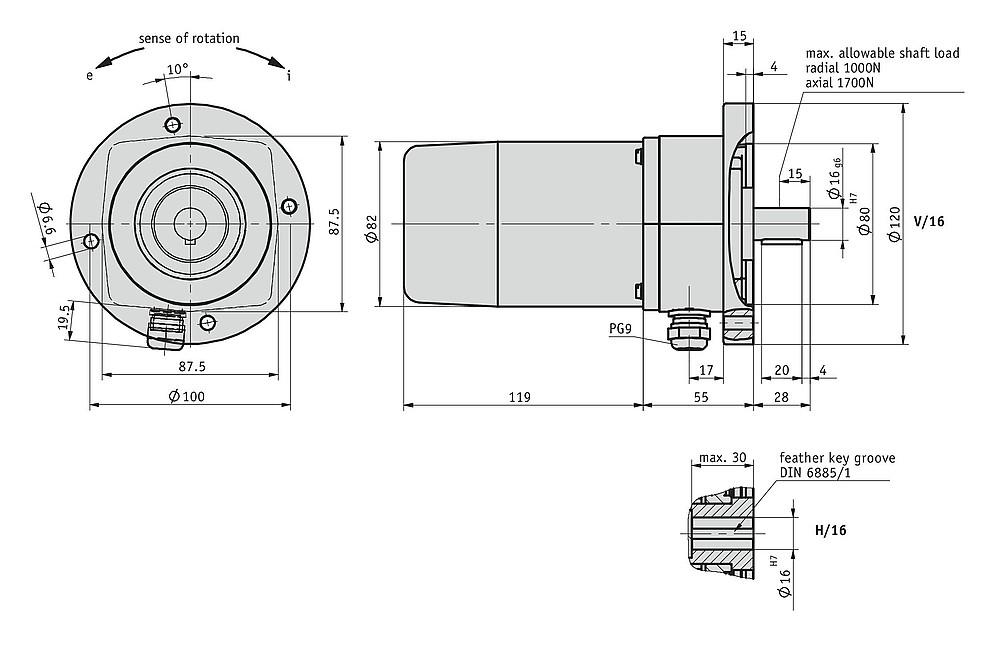 Geared potentiometer GP04/1