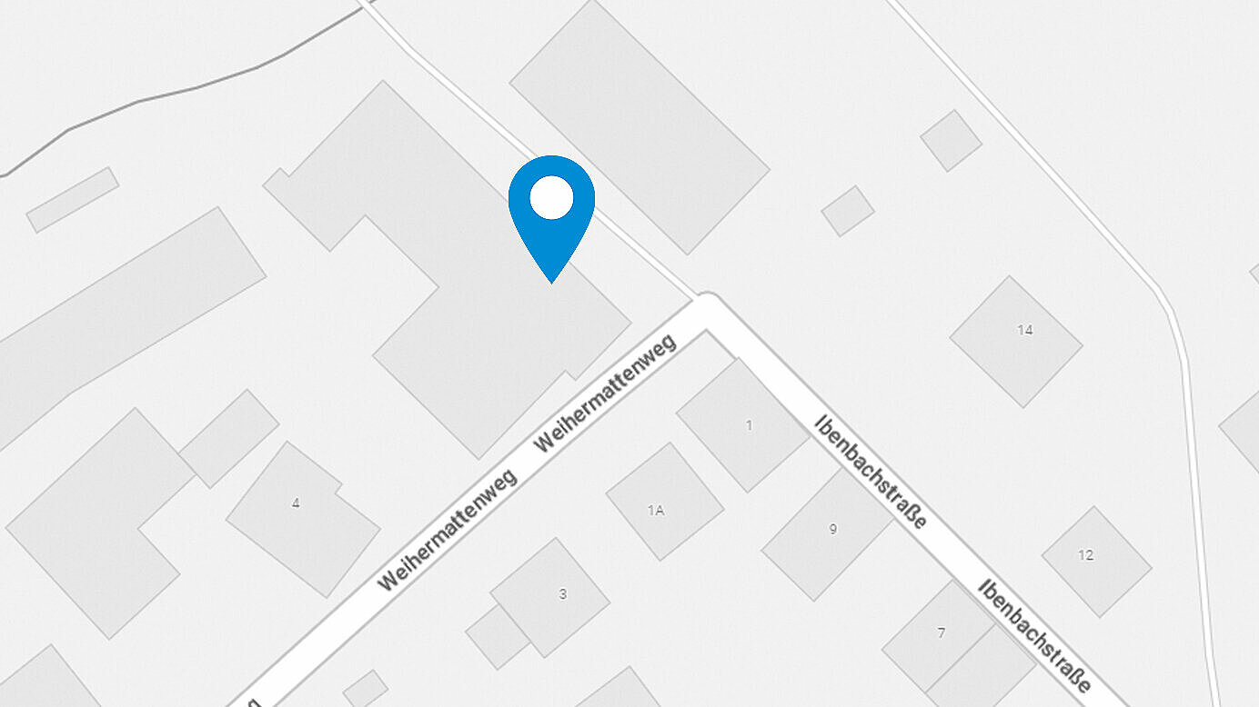 Landkarte mit dem Standort der SIKO GmbH in Buchenbach